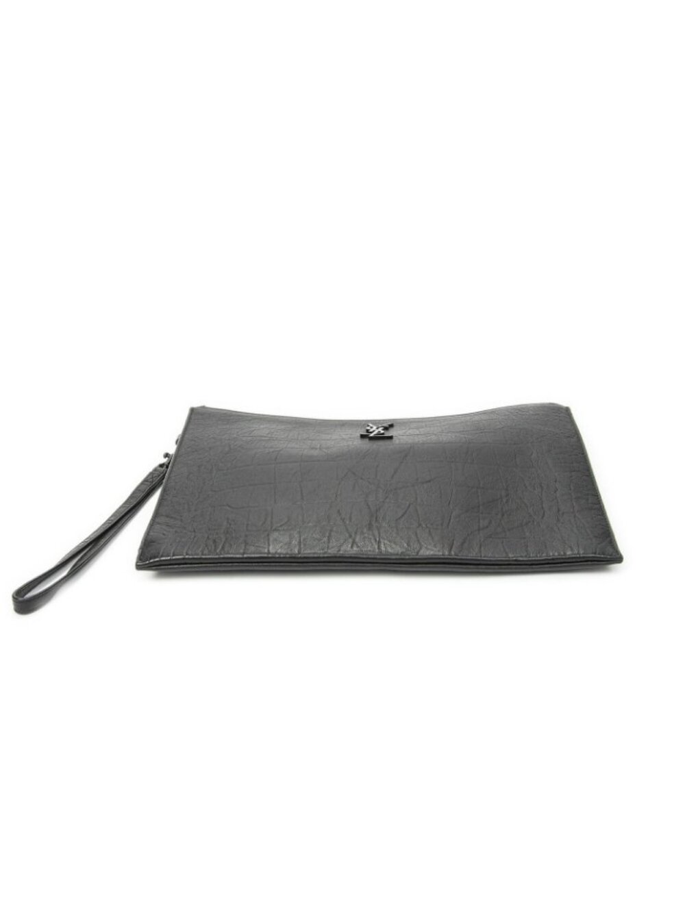 Saint Laurent Tablet Clutch Gray Croco Embossed Leather - Picture 3 of 6